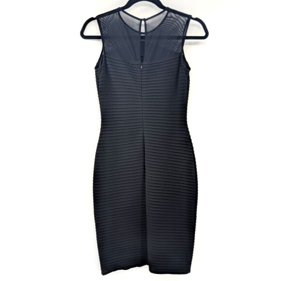 Calvin Klein Black Sheath Ribbed Mesh Sleeveless Bodycon Midi Dress Size 2 - Picture 8 of 8